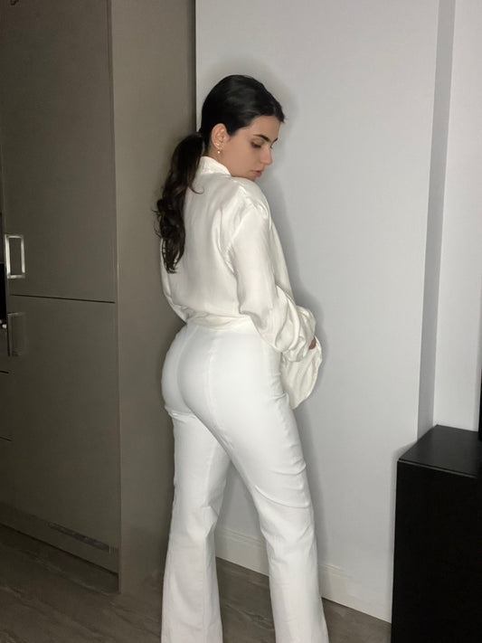 White Straight leg trousers