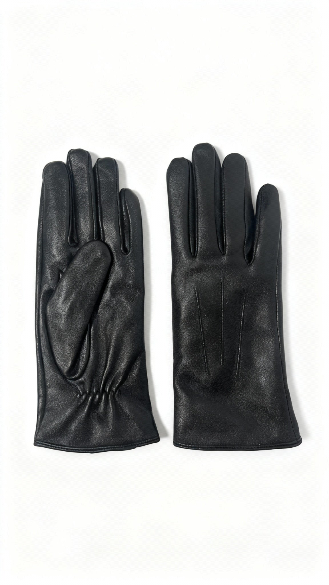 Black Faux leather gloves