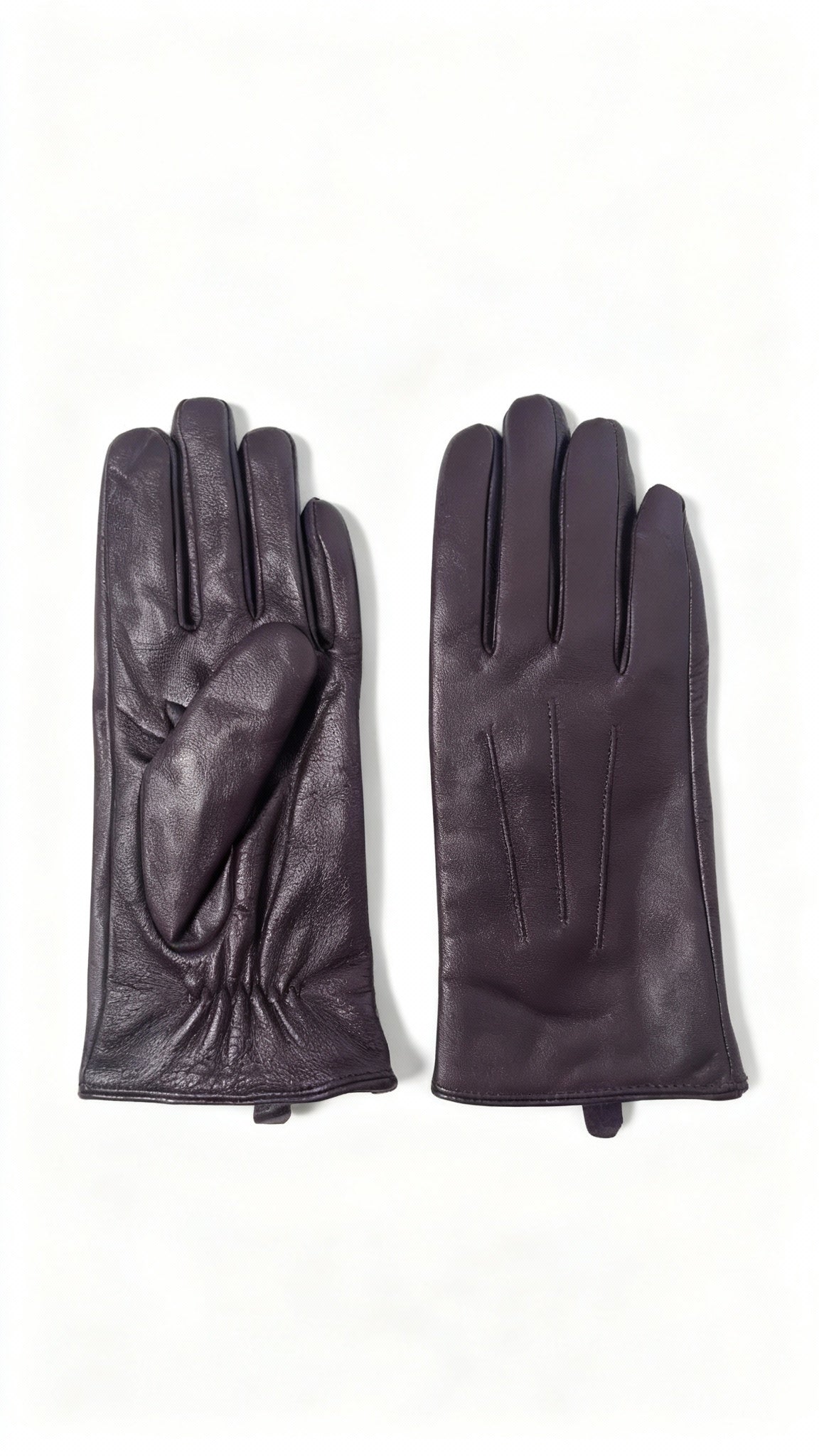 Burgundy faux leather gloves